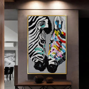 Fashion Modern Abstract Animals Printed Zebra Poster Oil Painting On Canvas Picture Wall Art for Living Room Home Decor - DreamWeaversStore