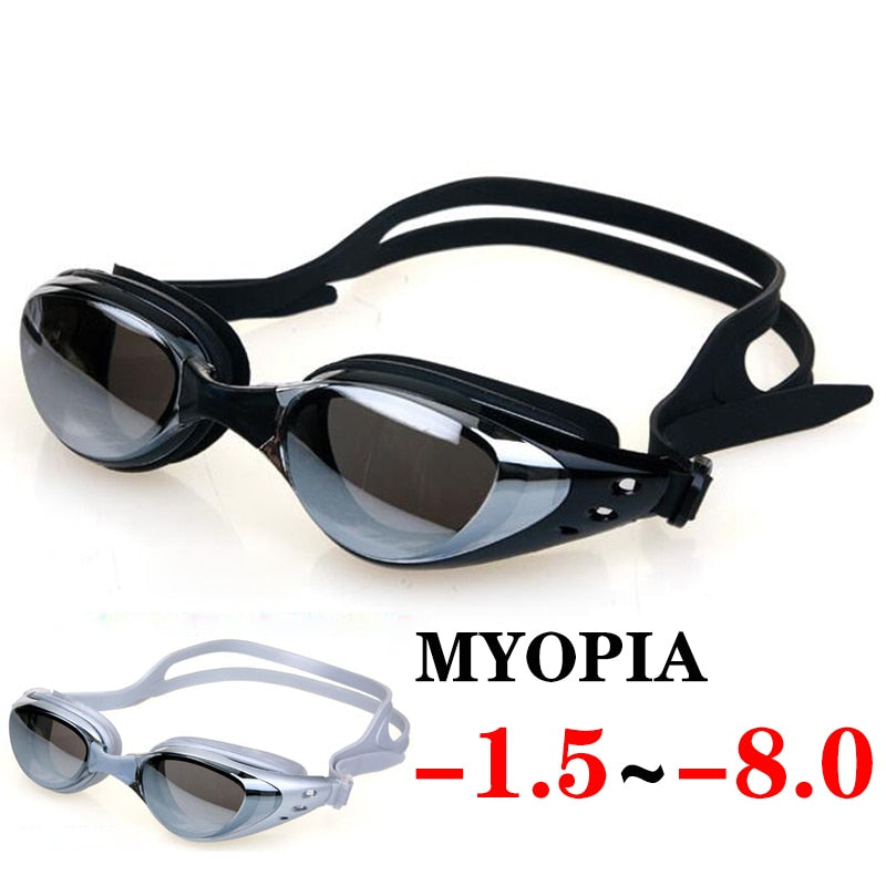 Professional Plating Myopia Swim Goggles Waterproof Anti Fog UV Shield Eyewear Swimming Pool Water Sports Glasses for Men Women - DreamWeaversStore