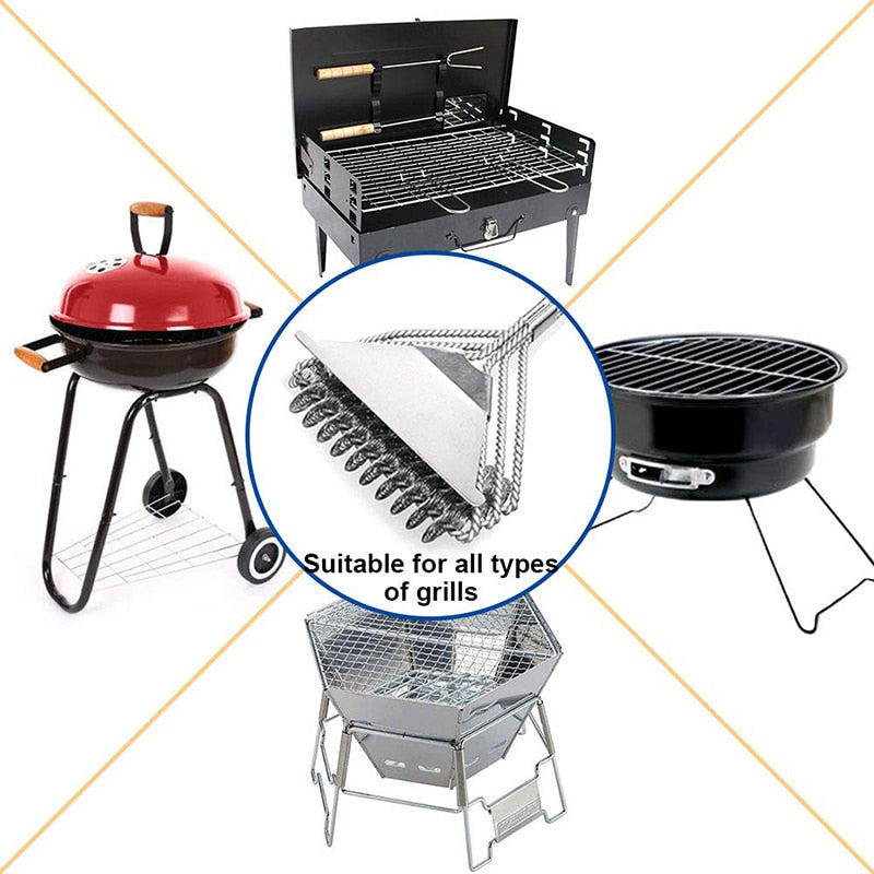 Grill Brush and Scraper, Best BBQ Cleaner, Perfect Tools for All Grill Types, Including Weber, Ideal Barbecue Accessories - DreamWeaversStore