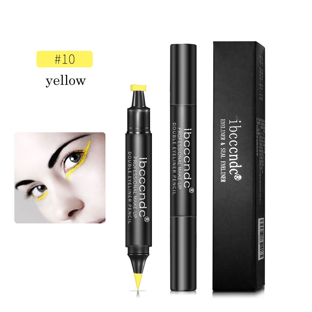 IBCCCNDC Brand Makeup Black Eye Liner Liquid Pencil Quick Dry Waterproof Black Double-ended Makeup Stamps Wing Eyeliner Pencil - DreamWeaversStore