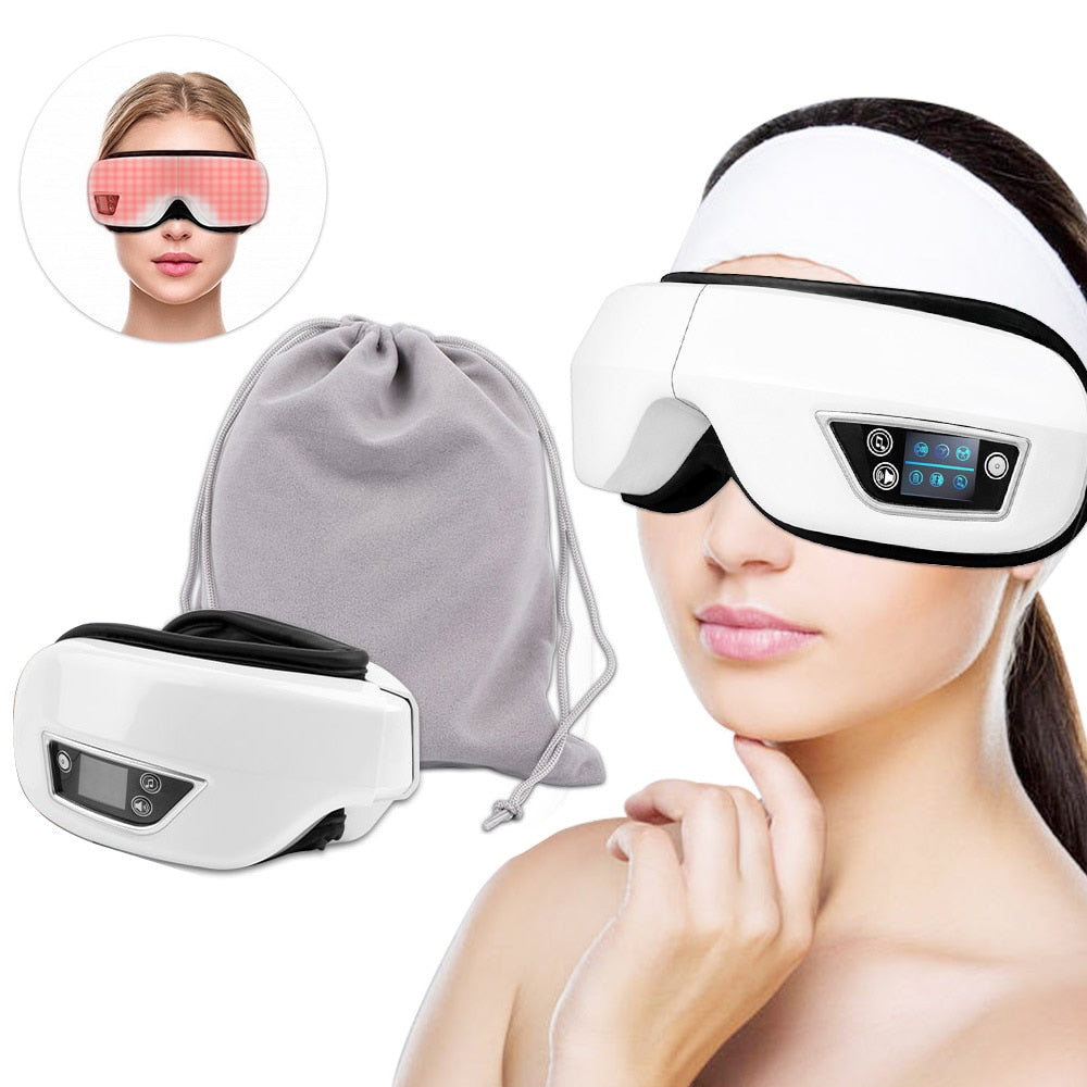 Eye Massager Pressure Therapy Bluetooth Electric Eyes Mask Massage Vibration Heating Air Pressure Beauty Eyes Care Tool Dropship - DreamWeaversStore