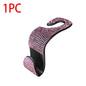 Creative Car Seat Back Hook Diamond Rhinestones Hanger Auto Headrest Objects Support Universal Mount Clips Bling Car Accessories - DreamWeaversStore