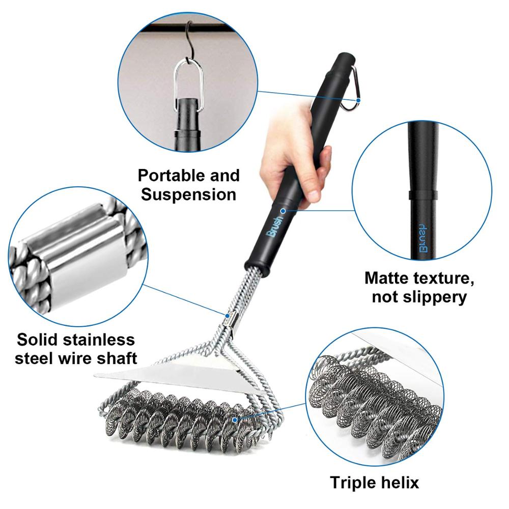 Grill Brush and Scraper, Best BBQ Cleaner, Perfect Tools for All Grill Types, Including Weber, Ideal Barbecue Accessories - DreamWeaversStore