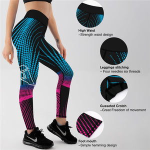 Qickitout 12%spandex Sexy High Waist Elasticity Women Digital Printed Leggings Push Up Strength Pants - DreamWeaversStore