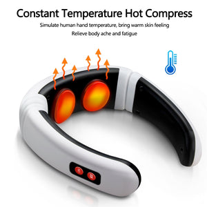 Electric Neck Massager &amp; Pulse Back 6 Modes Power Control Far Infrared Heating Pain Relief Tool Health Care Relaxation Machine - DreamWeaversStore