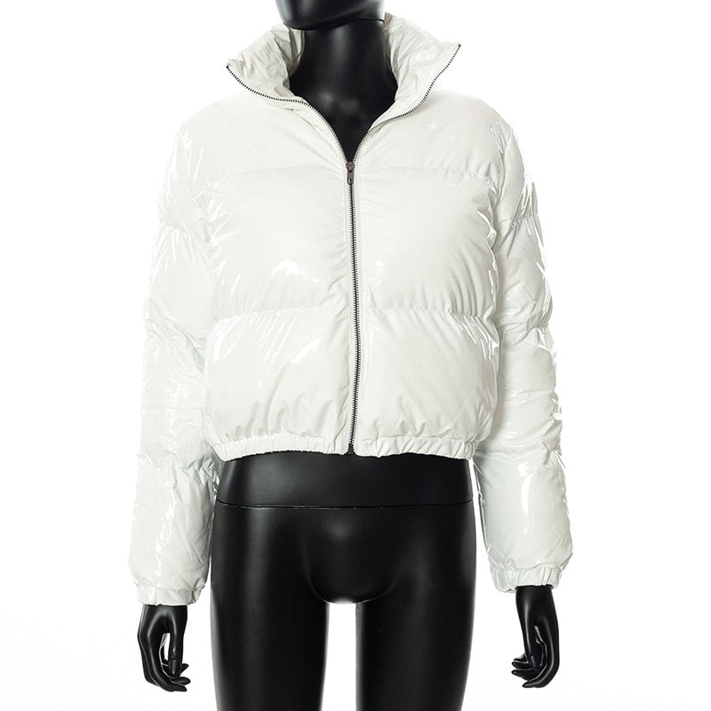 2021 New Fashion Women Short Bread Down Winter Warm Solid Jacket Stand Up Collar Cardigan Down Jacket Outerwear Padded Coat - DreamWeaversStore