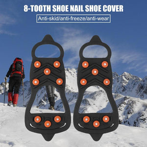 1Pair 8 Studs Anti-Skid Ice Snow Shoe Spiked Climbing Grips Cleat Crampons Climbing Camping Anti Slip Shoes Cover M-XL - DreamWeaversStore