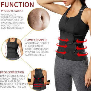 Women Waist Trainer Body Shaper Neoprene Sauna Sweat Suit Belly Slimming Sheath Modeling Trimmer Belt Weight Loss Corset Top - DreamWeaversStore