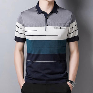 2021 Brand Short Sleeve Polo Tee Shirt Men Casual Summer Striped Men's Clothing Polos Shirts Mens Fashion Slim Fit Poloshirt 722 - DreamWeaversStore