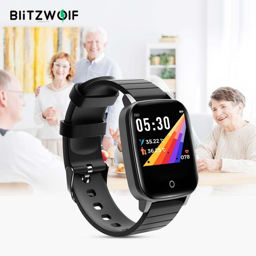 [Body Temperature Measure] BlitzWolf BW-HL1T Smart Watch Heart Rate Monitor Smart Watches Breath Training Smartwatch 2021 - DreamWeaversStore