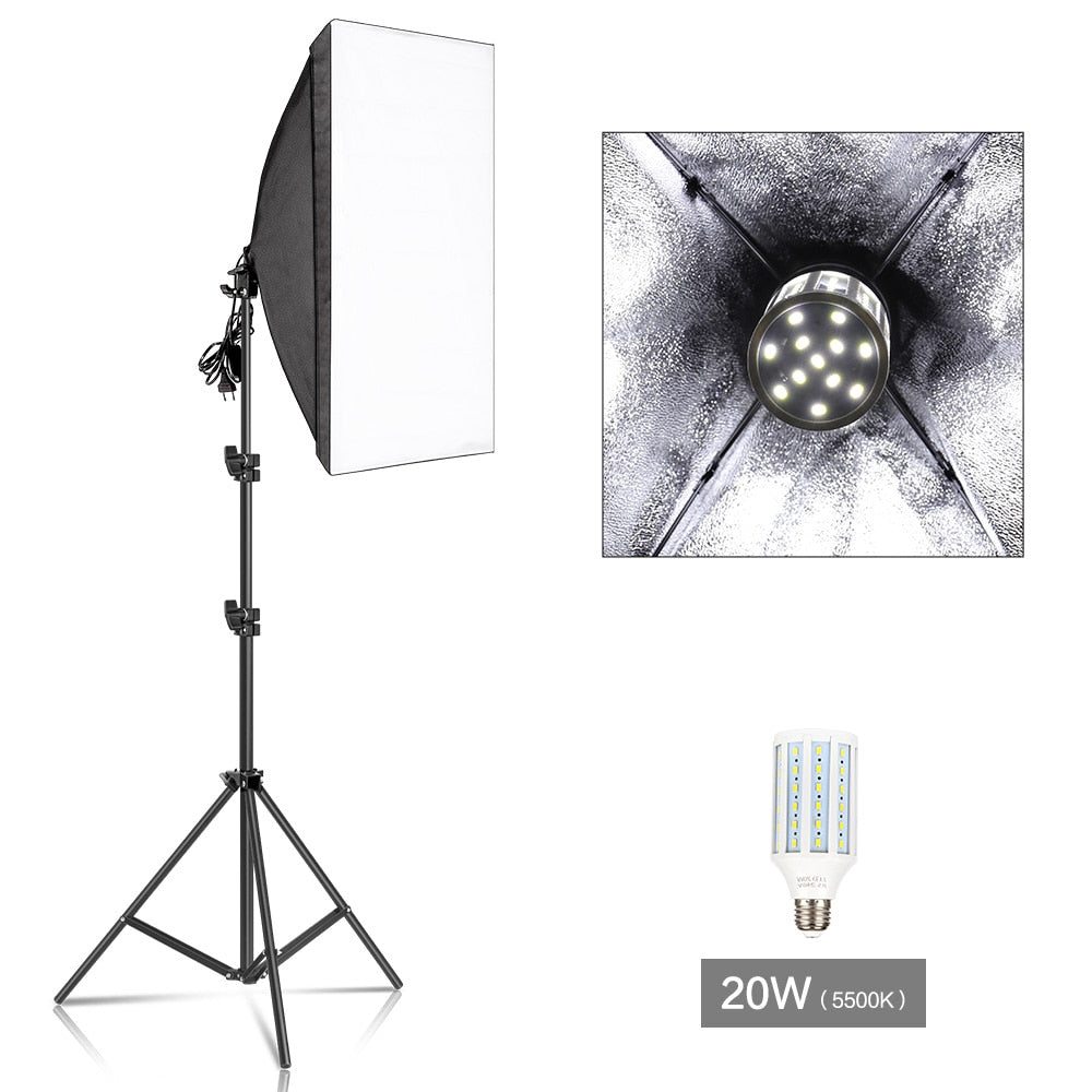 Photography Softbox Lighting Kits 50x70CM Professional Continuous Light System Soft Box For Photo Studio Equipment - DreamWeaversStore