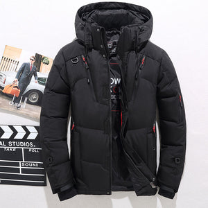 Men's White Duck Down Jacket Warm Hooded Thick Puffer Jacket Coat Male Casual High Quality Overcoat Thermal Winter Parka Men - DreamWeaversStore