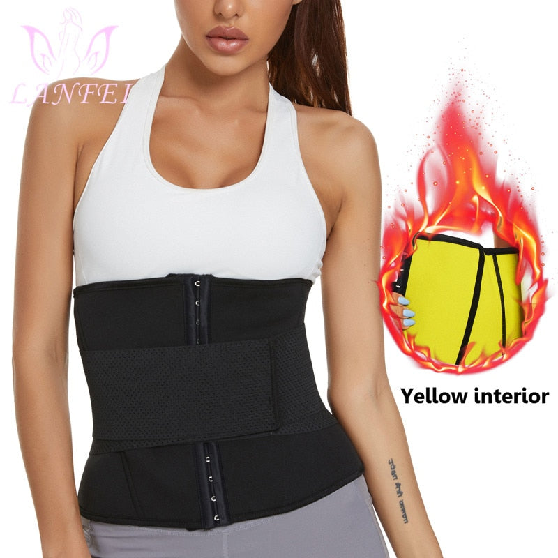 LANFEI Compression Strap Waist Trainers Belt for Women Slimming Sauna Weight Loss Neoprene Body Shaper Corset Hot Sweat Fat Burn - DreamWeaversStore