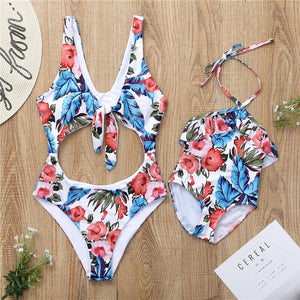 2020 new style Mother Daughter Swimsuit Printed Bikini Underwear Set Beach Wear Family Matching Clothes Parent-child Swimsuit - DreamWeaversStore