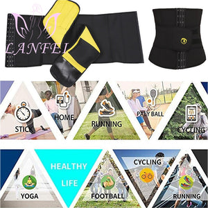 LANFEI Hot Waist Trainer Neoprene Men Body Shaper Tummy Control Belt Sauna Slimming Strap Fitness Sweat Shapewear for Fat Burner - DreamWeaversStore