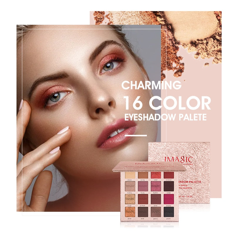 IMAGIC New Arrival Charming Eyeshadow 16 Color Palette Make up Palette Matte Shimmer  Pigmented Eye Shadow Powder - DreamWeaversStore