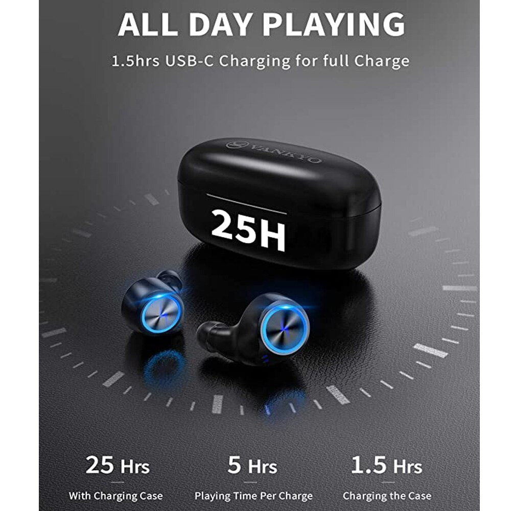 VANKYO X180 Wireless Earbuds in-Ear Bluetooth 5.0 Earphones USB-C Charging Case IPX7 Waterproof Sport Earphones Touch Control - DreamWeaversStore