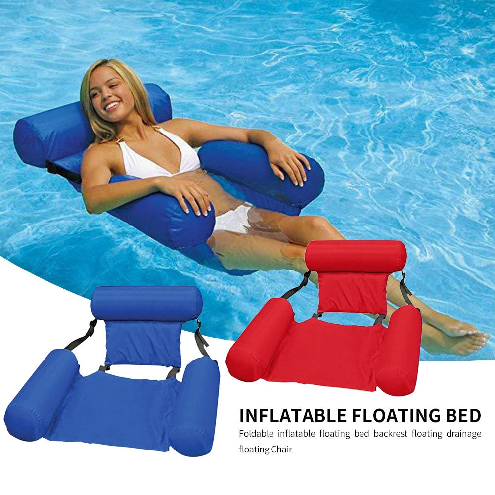 Summer Inflatable Chair Foldable Floating Row PVC Swimming Pool Water Hammock Air Mattresses Bed Beach Water Sport Lounger Chair - DreamWeaversStore