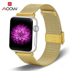 Milanese Loop Strap for Apple Watch 4 5 40mm 44mm 38mm 42mm Stainless Steel Rose Pink Metal Bracelet Band Belt for iWatch 1 2 3 - DreamWeaversStore