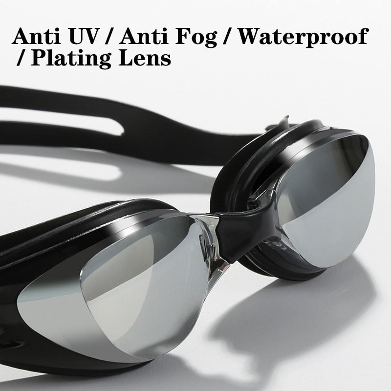 Professional Plating Myopia Swim Goggles Waterproof Anti Fog UV Shield Eyewear Swimming Pool Water Sports Glasses for Men Women - DreamWeaversStore