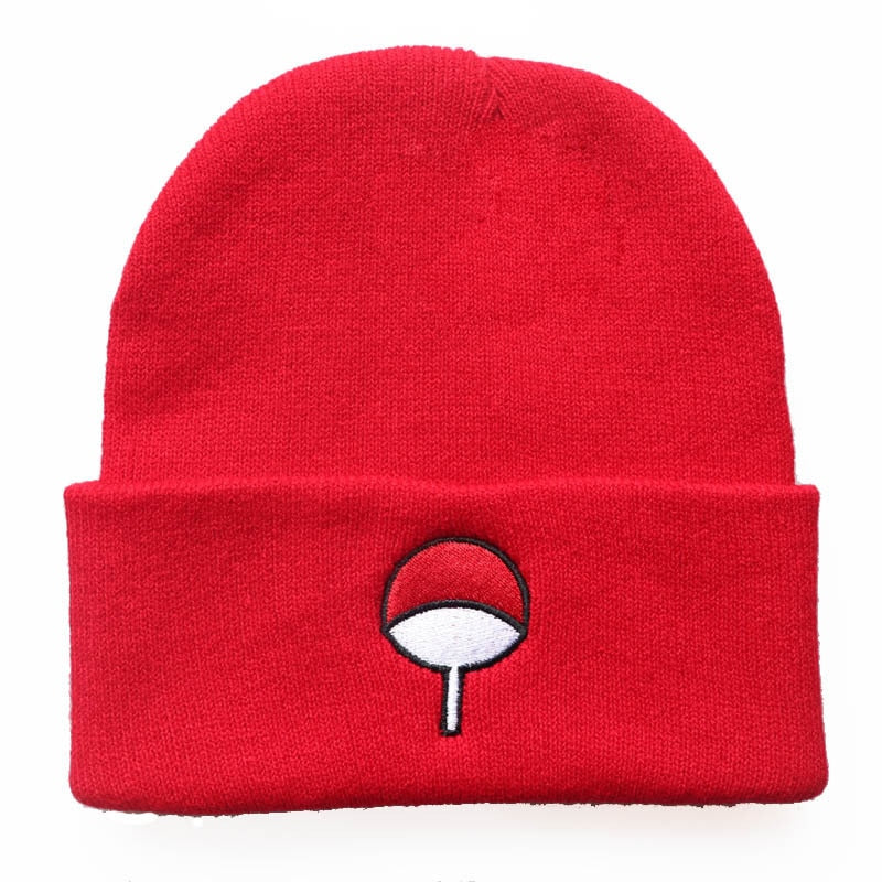 Autumn Winter Anime Hat Akatsuki Cosplay Red Cloud Embroidery Knitted Hat Woolen Cap Keep Warm Unisex - DreamWeaversStore