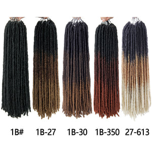 Ombre Crochet Braids Hair Synthetic Braiding Hair Extensions Goddess Straight Faux Locs 18Inches Soft Dreads Dreadlocks Hair - DreamWeaversStore