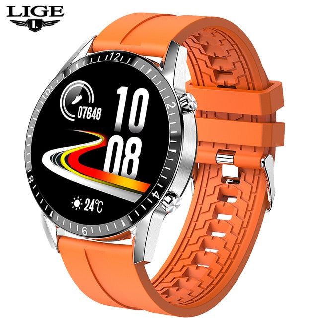 LIGE 2022 Full circle touch screen steel Band luxury Bluetooth call Men smart watch Waterproof Sport Activity fitness watch+box - DreamWeaversStore