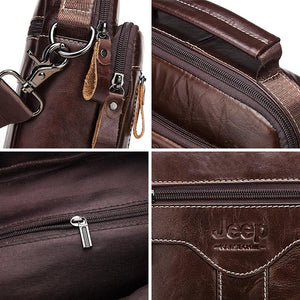 Famous Brand Men Shoulder Bag Genuine Cow Leather Business Men Messenger Bags Large Capacity Crossbody Male HandBag for Travel - DreamWeaversStore