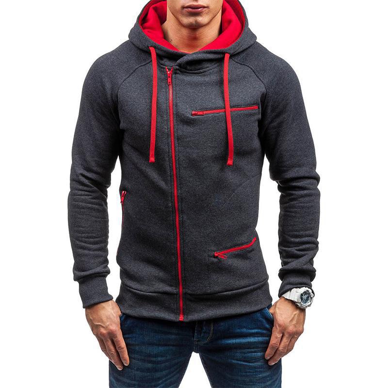 Covrlge Fashion Brand Men&#39;s Hoodies 2019 Spring Autumn Male Casual Hoodies Sweatshirts Men&#39;s Zipper Solid Color Hoodies MWW204 - DreamWeaversStore