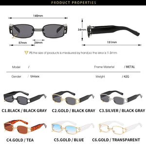 2021 Popular Punk Sun Glasses Fashion Small Rectangle Women Sunglasses Brand Designer Vintage Men Sun Glasses Shades UV400 - DreamWeaversStore