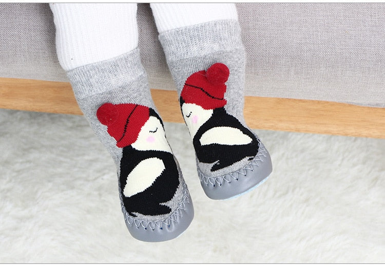 Toddler Indoor Sock Shoes Newborn Baby Socks Winter Thick Terry Cotton Baby Girl Sock with Rubber Soles Infant Animal Funny Sock - DreamWeaversStore