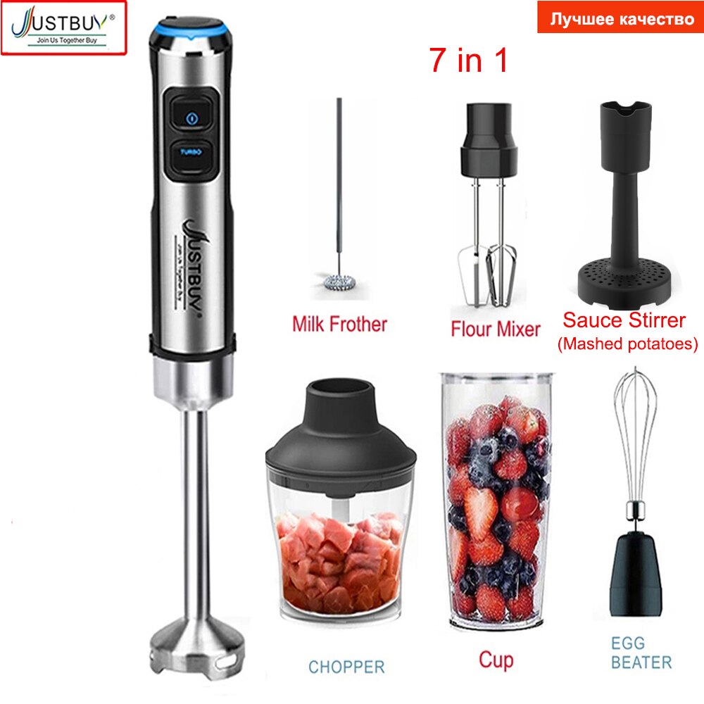LED Factory Price 6/4 in 1 1500W Electric Stick Hand Commercial Blender Food Processor Egg Whisk Mixer Juicer Meat Grinder - DreamWeaversStore