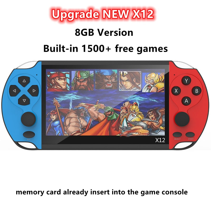 X12 Gaming 5.1 inch Handheld Portable Game Console 8GB preinstalled 2000 free games support TV Out video game machine boy player - DreamWeaversStore