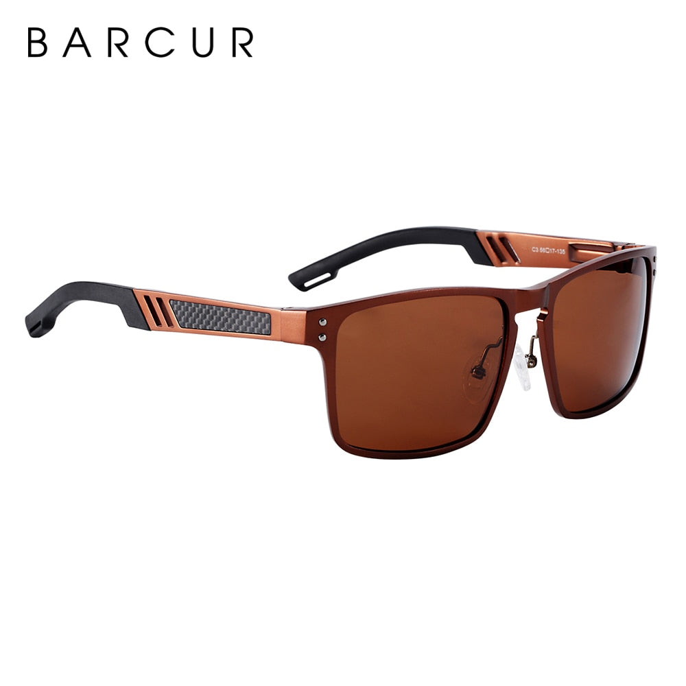 BARCUR Aluminium Magnesium Square Sunglasses Men Polarized Vintage Shades Women Sun Glasses For Men Sport Eyewear Oculos De Sol - DreamWeaversStore