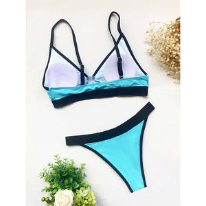 Bikini 2021 New Sexy Splicing Swimwear Women Swimsuit Female Two Pieces Bikini Set Low Waist Bathing Suits Beach Wear Swim Lady - DreamWeaversStore