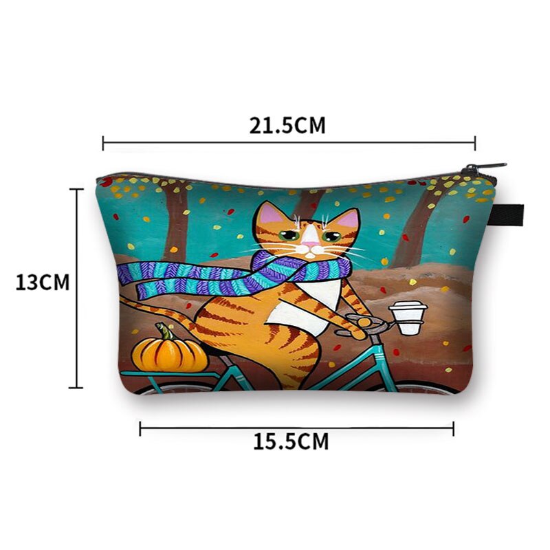 Woman Travel Cosmetic Bag Sweet Cat Printing Storage Pouch Ladies Makeup Case Pouch Girls Multifunction Beauty Bag - DreamWeaversStore