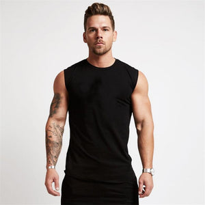 2021 Summer Newest Brand Mens Curved Hem Solid Color Gyms Stringers Vest Bodybuilding Clothing Fitness Man Tanks Tops - DreamWeaversStore