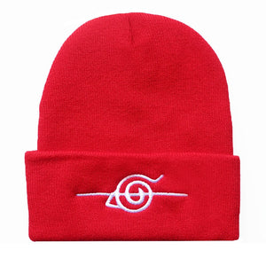 Autumn Winter Anime Hat Akatsuki Cosplay Red Cloud Embroidery Knitted Hat Woolen Cap Keep Warm Unisex - DreamWeaversStore