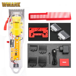 2021 WMARK New Model NG-108 Rechargeable Hair Cutting Machine Hair Clippers Trimmer Transparent Cover White Or Red Base 7300rpm - DreamWeaversStore