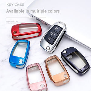 TPU Car Key Case Auto Key Protection Cover For Audi C6 A7 A8 R8 A1 A3 A4 A5 Q7 Car Holder Shell Colorful Car-Styling Accessories - DreamWeaversStore