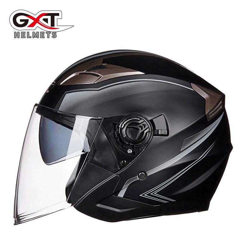 New GXT dual lens motorcycle helmet open face motorcycle helmet electric safety helmet women&#39;s summer unisex  motorcycle helmet - DreamWeaversStore