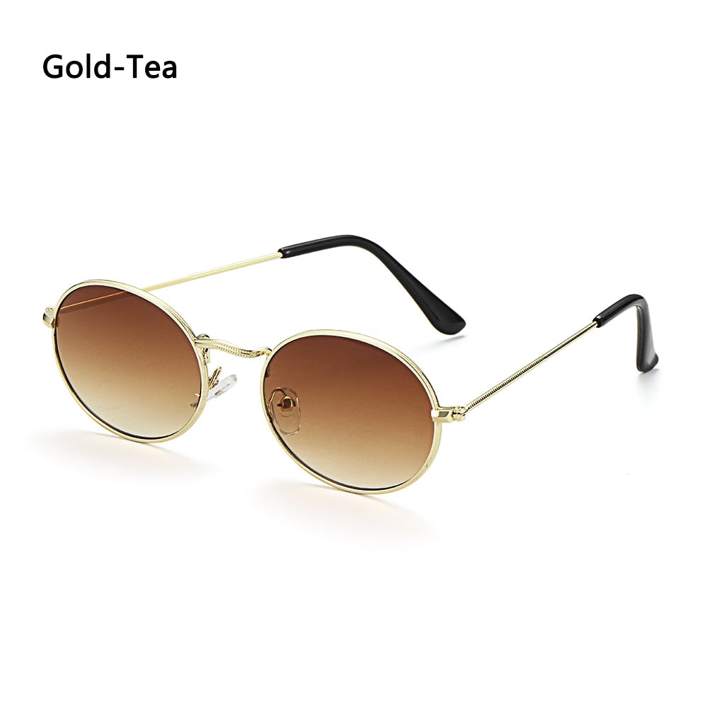 Small Frame Oval Sunglasses Gold Silver Frame Steampunk Vintage Festival Sun Glasses UV 400 Gradient Mirror Glasses New Fashion - DreamWeaversStore