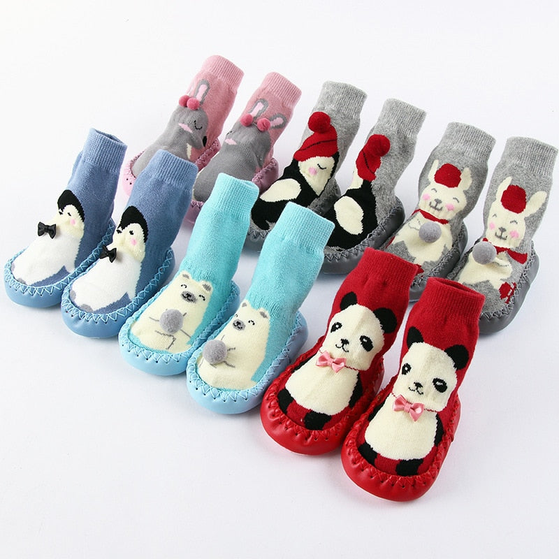 Toddler Indoor Sock Shoes Newborn Baby Socks Winter Thick Terry Cotton Baby Girl Sock with Rubber Soles Infant Animal Funny Sock - DreamWeaversStore