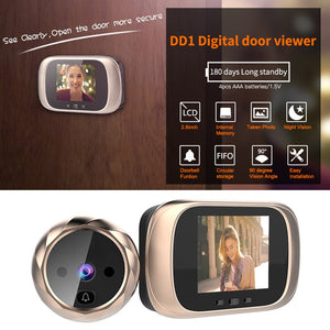 DD1 2.8 inch TFT LCD Screen Digital Doorbell 0.3MP IR Night Vision Electronic Door Peephole Camera Viewer Door Bell Electronic - DreamWeaversStore