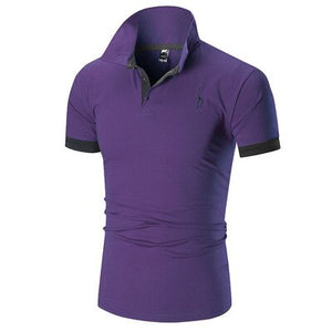 Men's embroidered solid color POLO shirt Men's explosive T-shirt Male Tops Clothing Men 2021 plus size - DreamWeaversStore