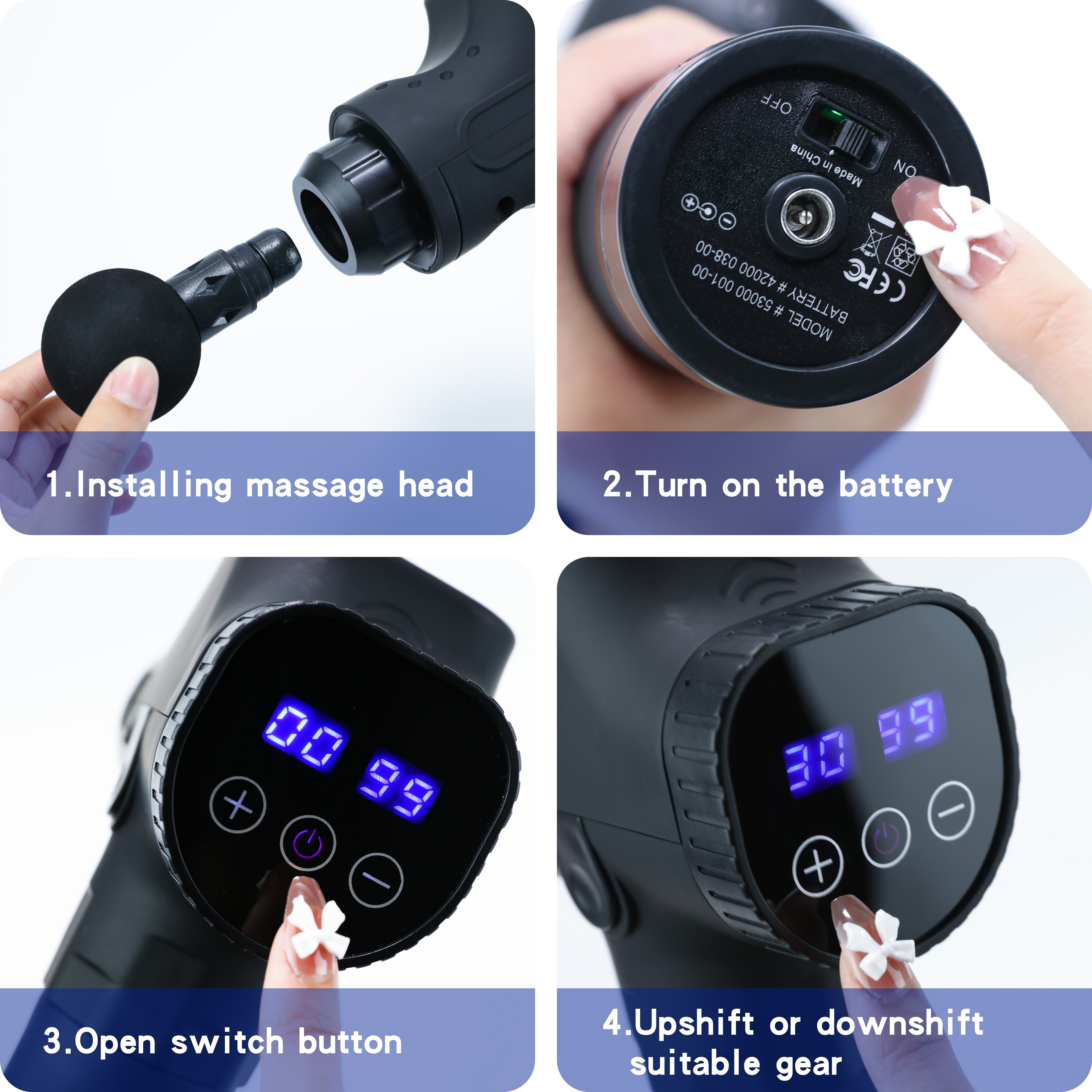 LCD Display Massage Gun Deep Muscle Massager Muscle Pain Body Neck Massage Exercising Relaxation Slimming Shaping Pain Relief - DreamWeaversStore