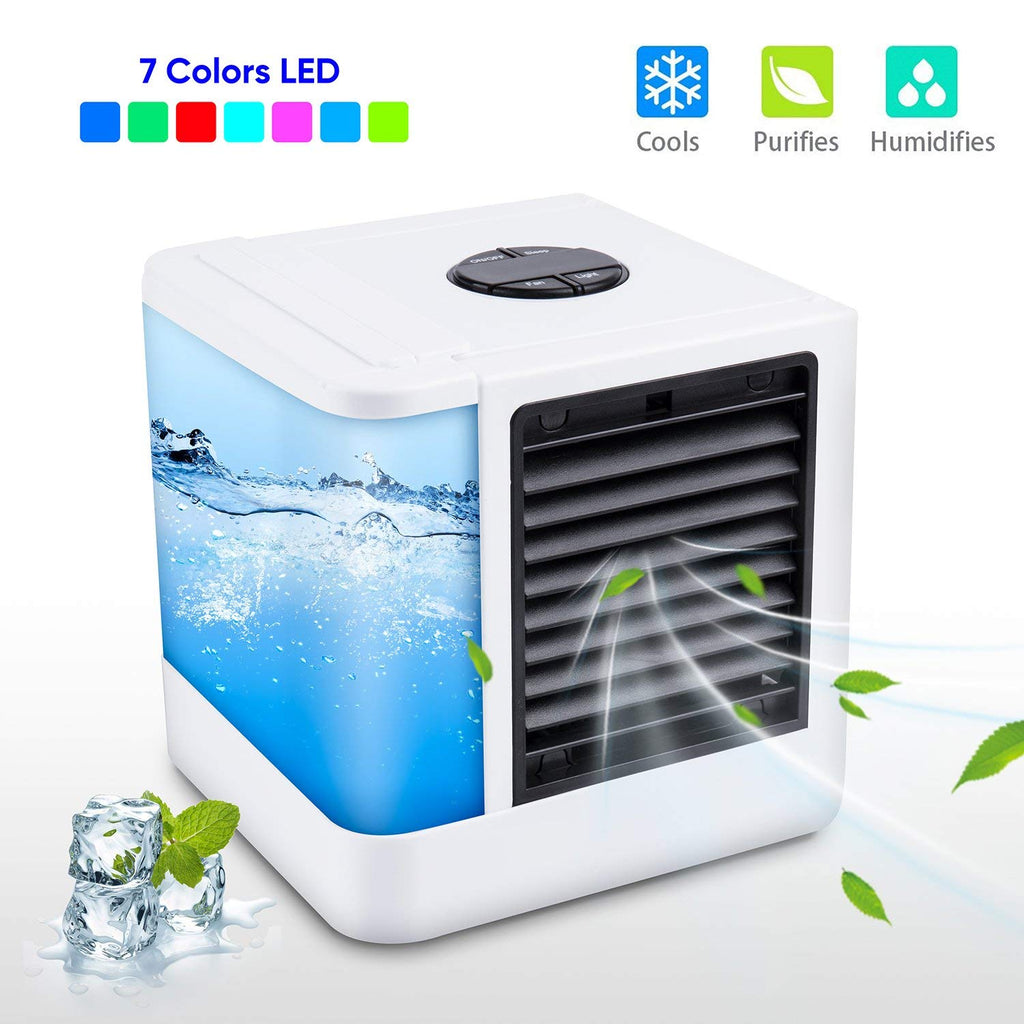 Mini USB Portable Air Conditioner Humidifier Purifier 7 Colors Light Desktop Air Cooling Fan Air Cooler Fan For Office Room - DreamWeaversStore