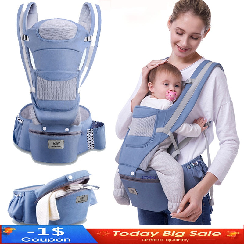 New 0-48 Month Ergonomic Baby Carrier Infant Baby Hipseat Carrier 3 In 1 Front Facing Ergonomic Kangaroo Baby Wrap Sling - DreamWeaversStore