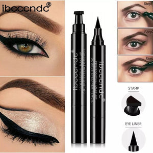 IBCCCNDC Brand Makeup Black Eye Liner Liquid Pencil Quick Dry Waterproof Black Double-ended Makeup Stamps Wing Eyeliner Pencil - DreamWeaversStore