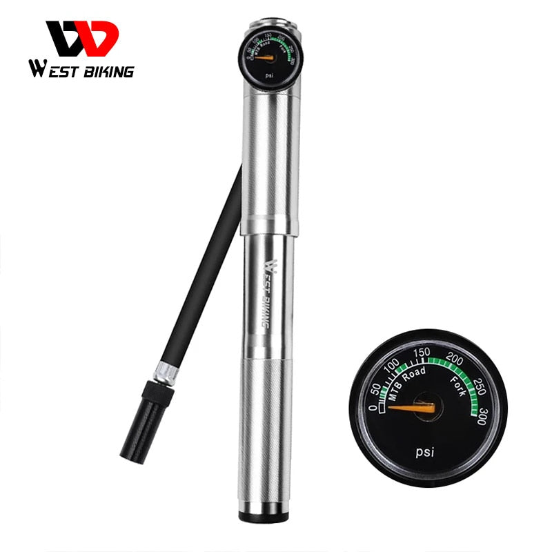 WEST BIKING 89G Portable Mini Bicycle Pump MTB Mountain Bike Pump 160 PSI High Pressure Cycling Hand Air Pump Ball Tire Inflator - DreamWeaversStore